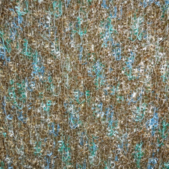 Scarf/Shawl with blue, green and gold sparkles - Picture 5 of 6